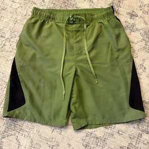 Nike Black and Green Athletic Shorts